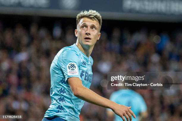 October 5: Aleksandr Golovin of Monaco reacts after missing a good chance during the Montpellier V Monaco, French Ligue 1 regular season match at...