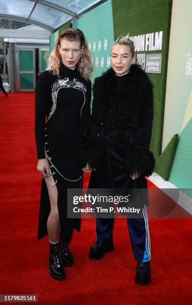 Charlie Baker and Jessica Anne Woodley attend the "Portrait Of A Lady On Fire" UK Premiere during the 63rd BFI London Film Festival at the Embankment...