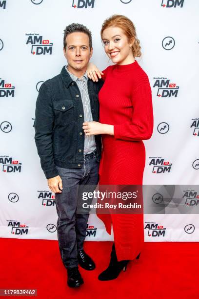 Actors Scott Wolf and Kennedy McMann discuss "Nancy Drew" with BuzzFeed's "AM To DM" on October 08, 2019 in New York City.