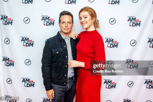 Actors Scott Wolf and Kennedy McMann discuss "Nancy Drew" with BuzzFeed's "AM To DM" on October 08, 2019 in New York City.