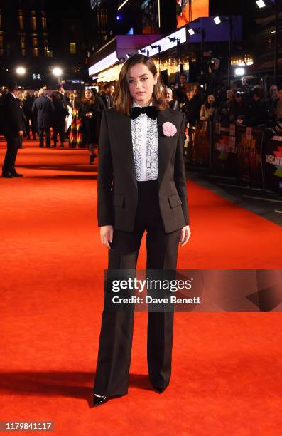 Ana de Armas attends the European Premiere of "Knives Out" during the 63rd BFI London Film Festival at Odeon Luxe Leicester Square on October 08,...