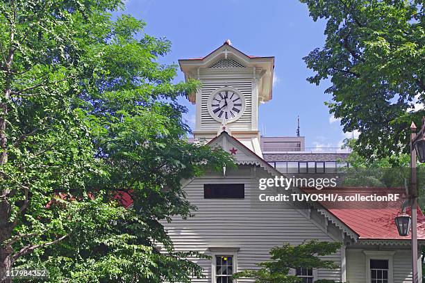 sapporo clock tower - sapporo clock tower stock pictures, royalty-free photos & images