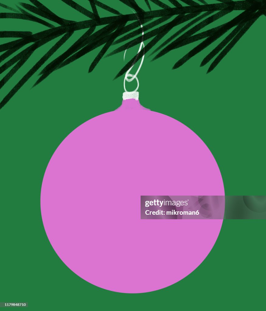 Christmas illustration of christmas ornaments - christmas card