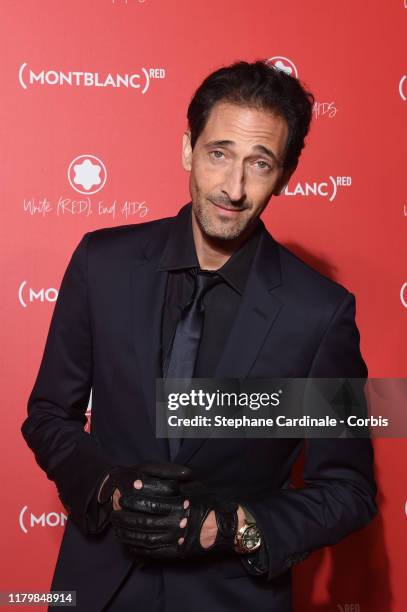 Adrien Brody attends the Montblanc : Launch Collection To Benefit RED on October 08, 2019 in Paris, France.