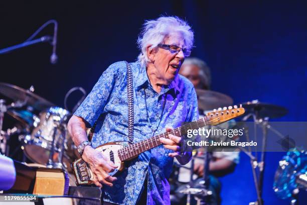 John Mayall performs on stage at Teatro Nuevo Apolo on October 08, 2019 in Madrid, Spain.