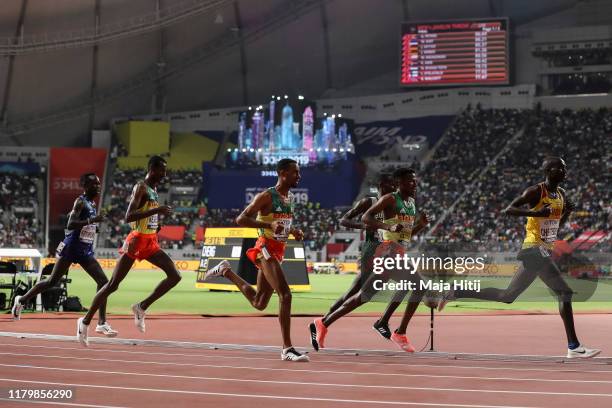 General view of the Men's 10,000 metres final during day ten of 17th IAAF World Athletics Championships Doha 2019 at Khalifa International Stadium on...