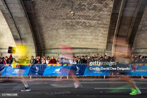 Supporters are seen during the 2019 TCS New York City Marathon on November 3, 2019 in New York City.