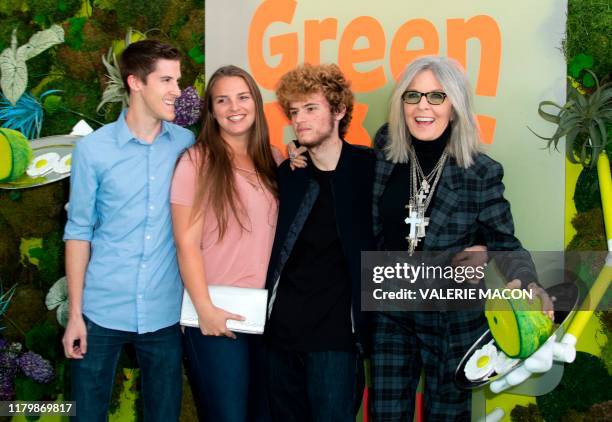 Actress Diane Keaton with her daughter Dexter Keaton , son Duke Keaton and guest attend Netflix's season 1 premiere of "Green Eggs and Ham" at...