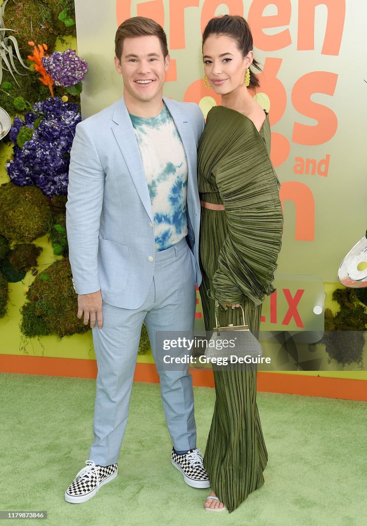 Adam DeVine and Chloe Bridges arrive at the Premiere Of Netflix's