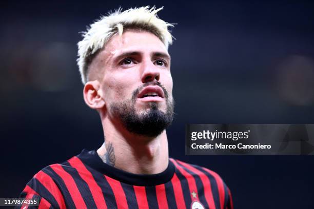 Samu Castillejo of Ac Milan during the Serie A match between Ac Milan and Ss Lazio. SS Lazio wins 2-1 over Ac Milan.