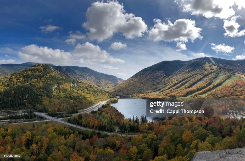 Franconia Notch during Autumn in Franconia, New Hampshire USA