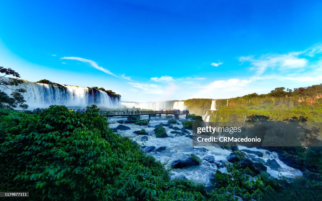 Iguazú Falls or Iguaçu Falls.
