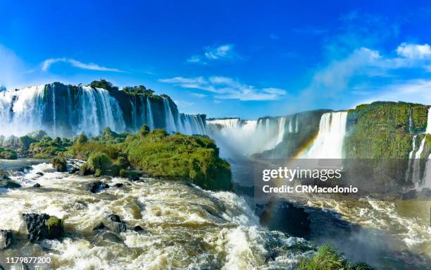 iguazú falls or iguaçu falls. - iguacu falls stock pictures, royalty-free photos & images