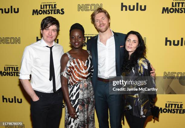 Director Abe Forsythe, Lupita Nyong'o , Alexander England and Jodi Matterson attend the New York Premiere "Little Monsters" at AMC Lincoln Square...