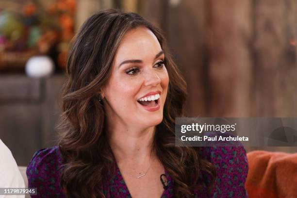 Actress Erin Cahill visits Hallmark Channel's "Home & Family" at Universal Studios Hollywood on October 08, 2019 in Universal City, California.