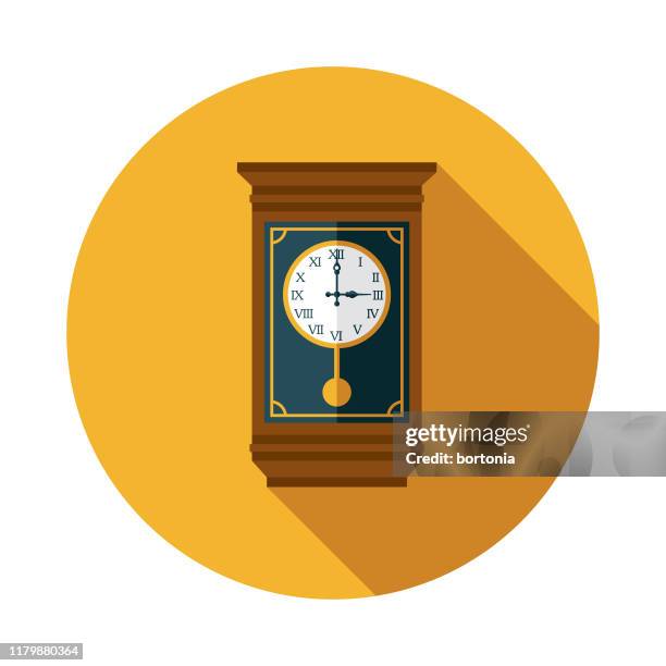 antique clock icon - pendulum stock illustrations