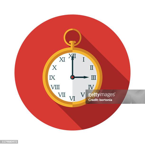 pocket watch icon - roman numeral stock illustrations