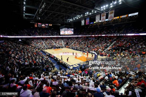 General view of Mohegan Sun Arena during Game Four of the 2019 WNBA Finals between the Washington Mystics and Connecticut Sun on October 08, 2019 in...