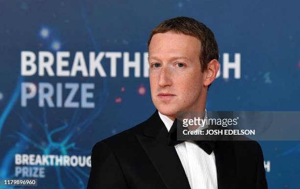 Facebook CEO Mark Zuckerberg arrives for the 8th annual Breakthrough Prize awards ceremony at NASA Ames Research Center in Mountain View, California...