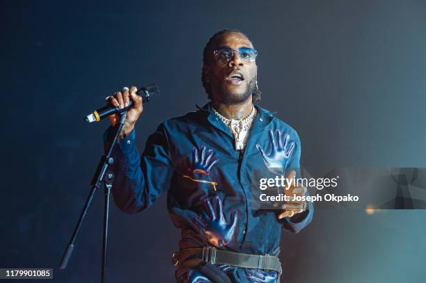 Burna Boy performs at SSE Arena Wembley on November 3, 2019 in London, England.