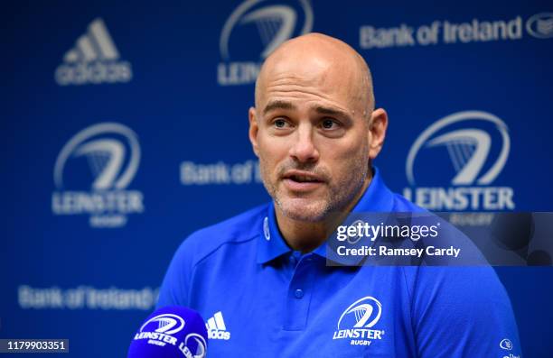 Dublin , Ireland - 4 November 2019; Backs coach Felipe Contepomi during a Leinster Rugby press conference at Leinster Rugby Headquarters in UCD,...