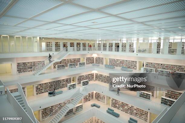 The City Library of Stuttgart, Germany on October 31, 2019