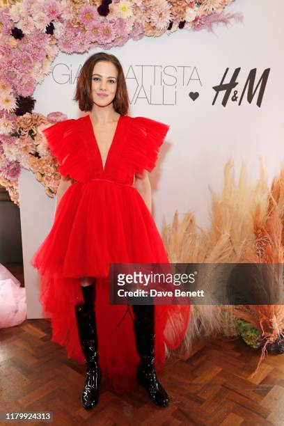 Eliza Cummings attends the Giambattista Valli x H&M celebration launching the new collection, at Hotel Cafe Royal on November 4, 2019 in London,...