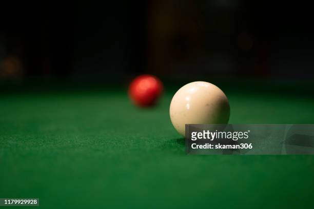 snooker balls on green table for snooker games - snooker ball stock pictures, royalty-free photos & images