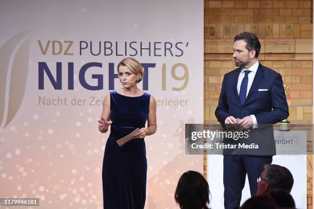 Astrid Frohloff and Ingo Nommsen attend the VDZ Publishers Night on November 4, 2019 in Berlin, Germany.