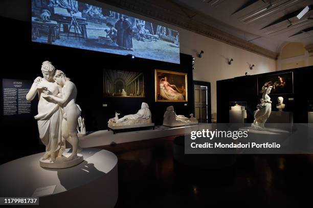 Inauguration of the exhibition-event Canova. Eternal Beauty dedicated to the greatest interpreter of neoclassical art at Palazzo Braschi. In the...