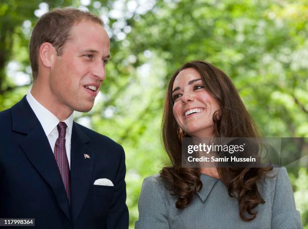 Prince William, Duke of Cambridge and Catherine, Duchess of Cambridge attend a tree planting ceremony at Rideau Hall on day 3 of the Royal Couple's...