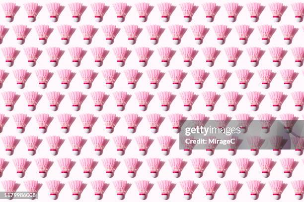 pink badminton shuttlecocks - birdie stock pictures, royalty-free photos & images