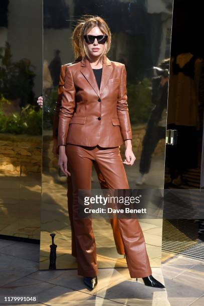 Abbey Clancy attends the launch of the British Fashion Council designer pop-up store at Bicester Village on October 09, 2019 in Bicester, England.