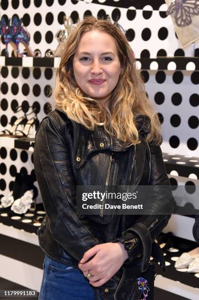 Tess Ward attends the launch of the British Fashion Council designer pop-up store at Bicester Village on October 09, 2019 in Bicester, England.