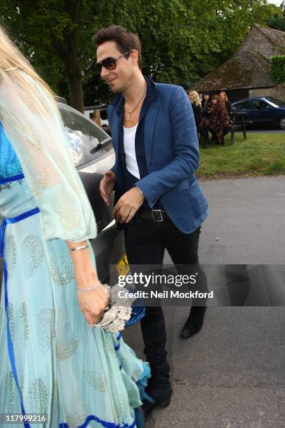 Kate Moss and Jamie Hince sighted arriving at a local pub to the church where they are due to get married tomorrow on June 30, 2011 in Southrop,...