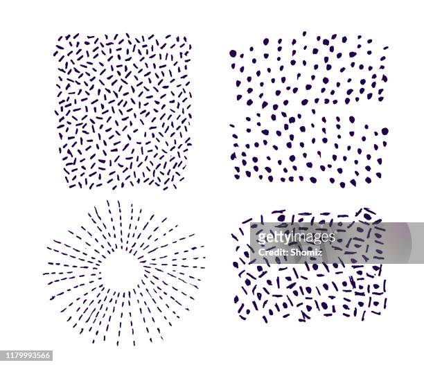 nahtlose vektor-doodle-texturen satz von 4 - zerkratzt stock-grafiken, -clipart, -cartoons und -symbole