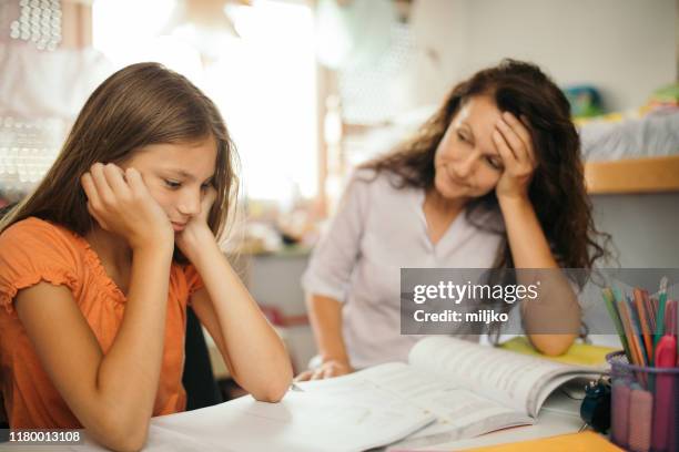Child Struggling Homework Photos and Premium High Res Pictures - Getty ...