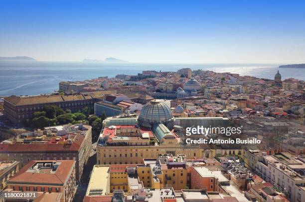 areal shot of galleria umberto i - naples italy church stock pictures, royalty-free photos & images