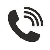 Phone with waves symbol icon - black simple, isolated - vector stock illustration
