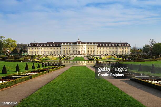 palace ludwigsburg with baroque park springtime - ludwigsburgo stock pictures, royalty-free photos & images