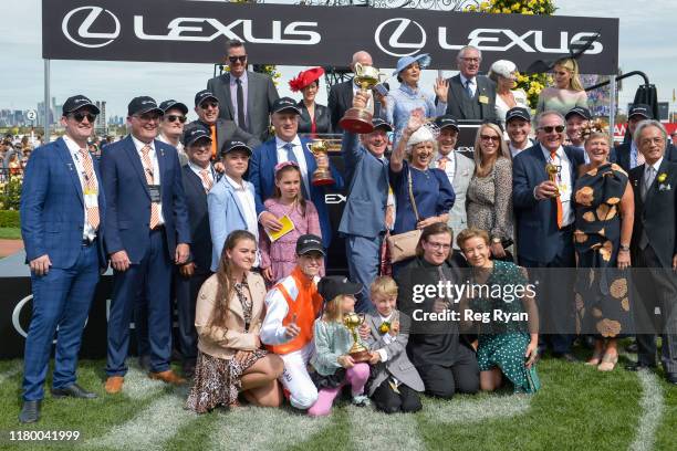 Presentations to connections of Vow And Declare after winning the Lexus Melbourne Cup , at Flemington Racecourse on November 05, 2019 in Flemington,...