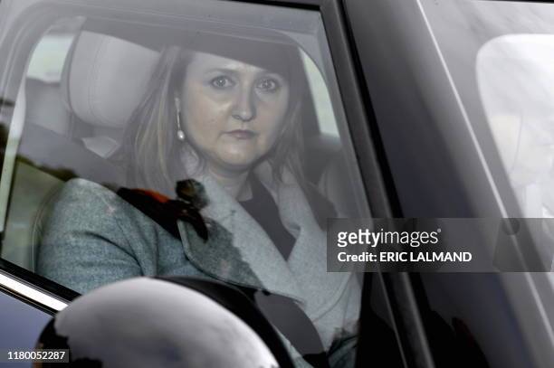 Open Vld chairwoman Gwendolyn Rutten arrives for a consultation with the King after his meeting with the 'pre-formators' at the Royal Palace in...