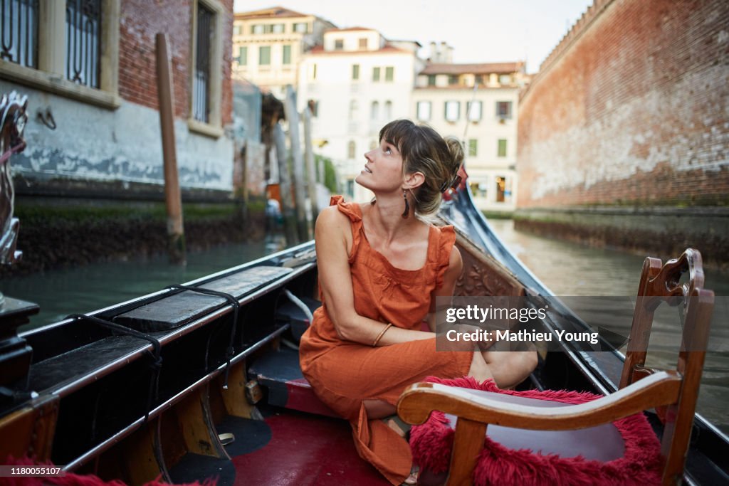 Woman in a gondola