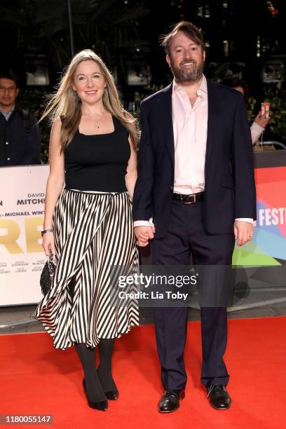 David Mitchell and his wife Victoria Coren Mitchell attend the "Greed" European Premiere during the 63rd BFI London Film Festival at the Odeon Luxe...