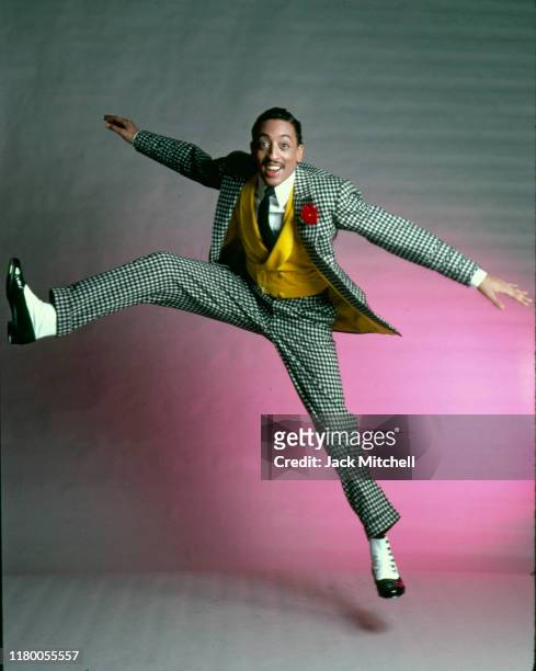American dancer, choreographer, and actor Gregory Hines dances in costume for his role in 'Sophisticated Ladies' , New York, New York, early 1980s.