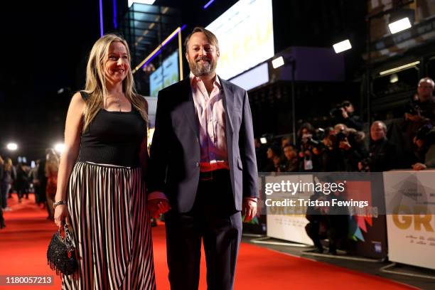 Victoria Coren Mitchell and David Mitchell attend the "Greed" European Premiere during the 63rd BFI London Film Festival at the Odeon Luxe Leicester...