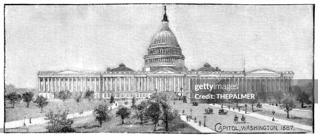 Washington Capitol engraving 1888