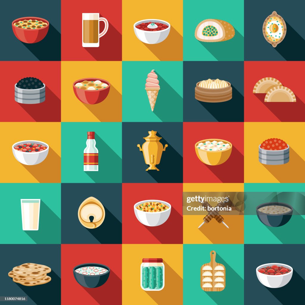 Russian Food Icon Set