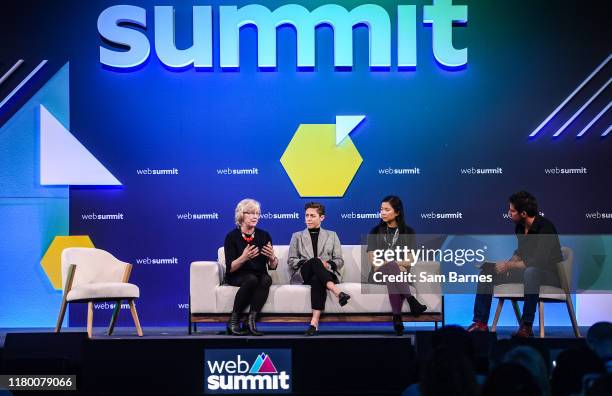 November 2019; Speakers, from left, Barbara Slater, Director of Sport, BBC, Meghan Klingenberg, Co-founder & President, Re-Inc, Jenny Wang, Founding...