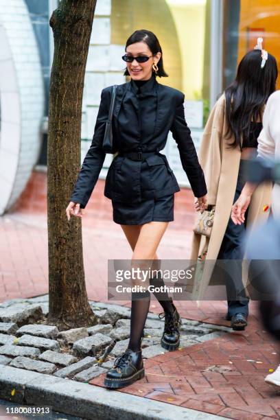 Bella Hadid is seen in Chinatown on October 09, 2019 in New York City.